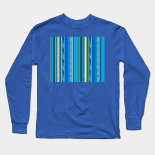 Blue Funky Stripes Long Sleeve T-Shirt